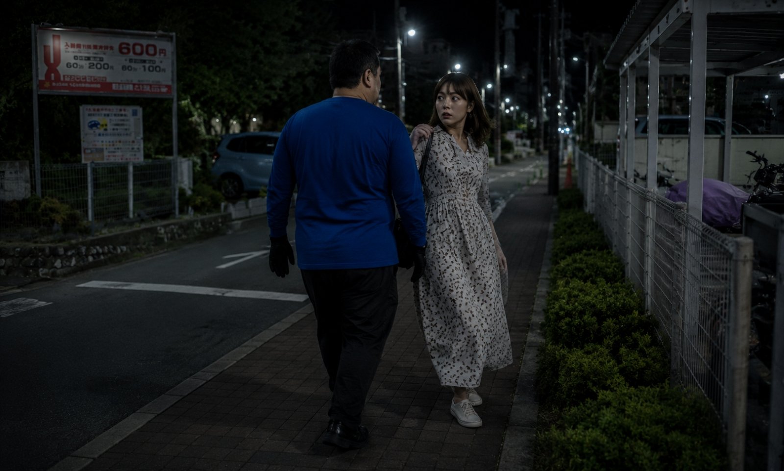 路上で男に体を触られる女性のイメージ画像