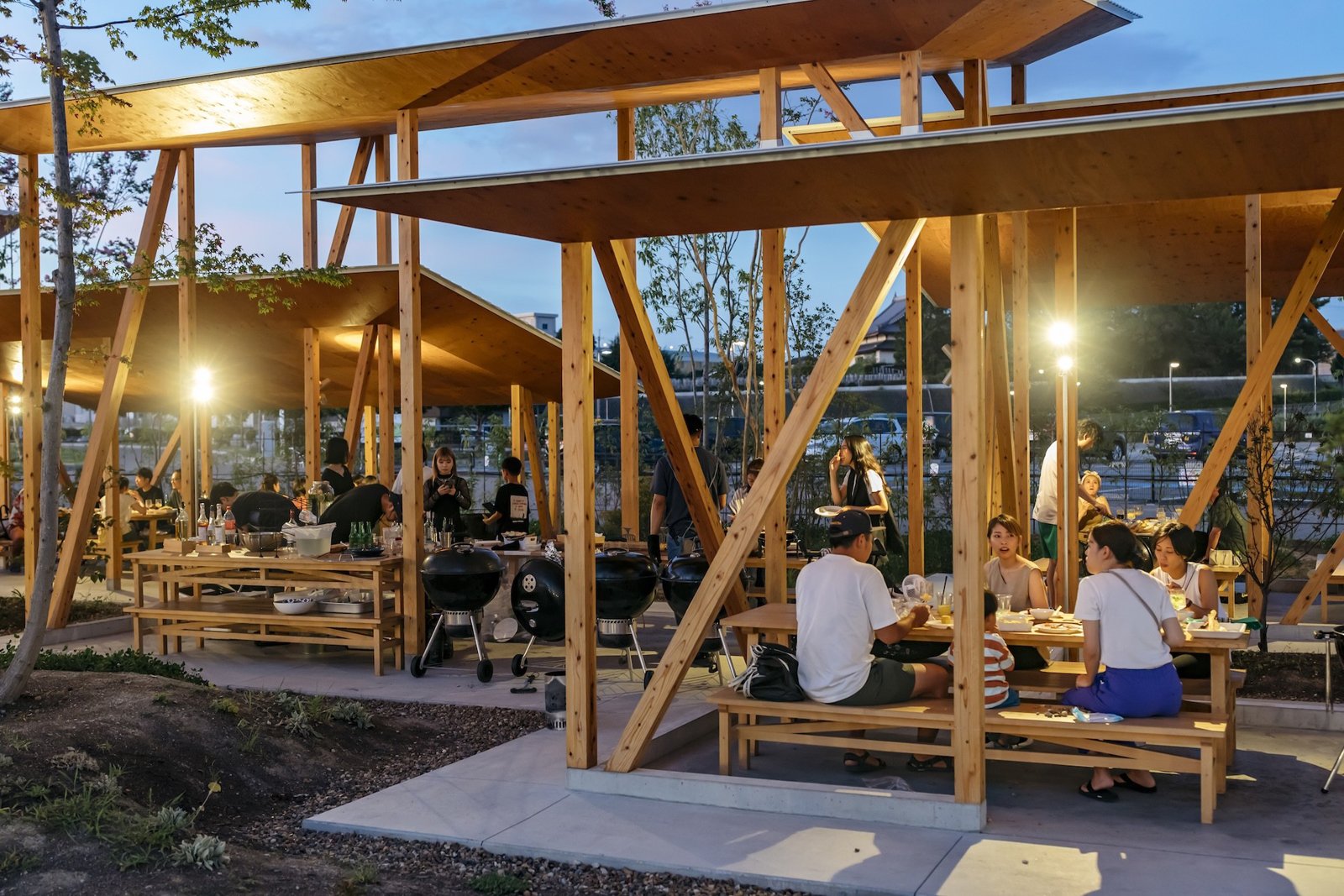 堺市の原池公園内にあるBBQ場「matoi」の外観