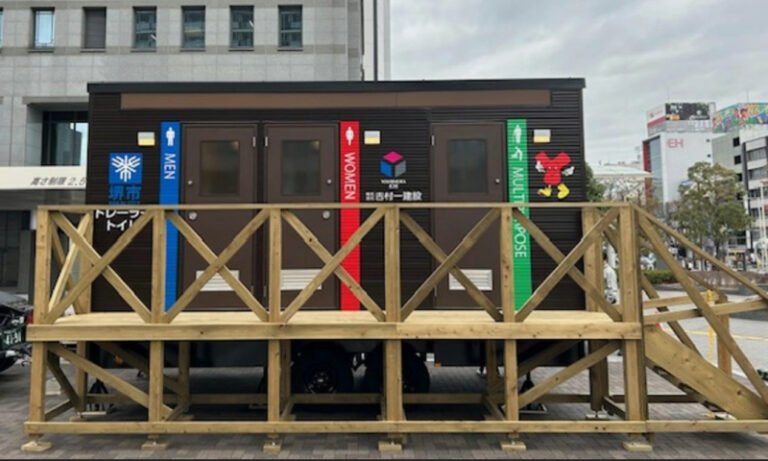 𠮷村一建設と56の団体・個人・企業が制作　トイレトレーラー、熊本の避難所へ