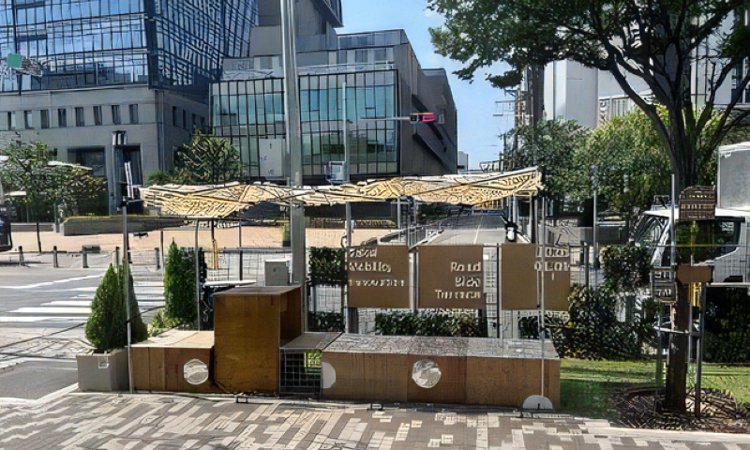 堺東のSMI待合・休憩スペースに「フラクタルひよけ」　表面温度58度から41.5度に